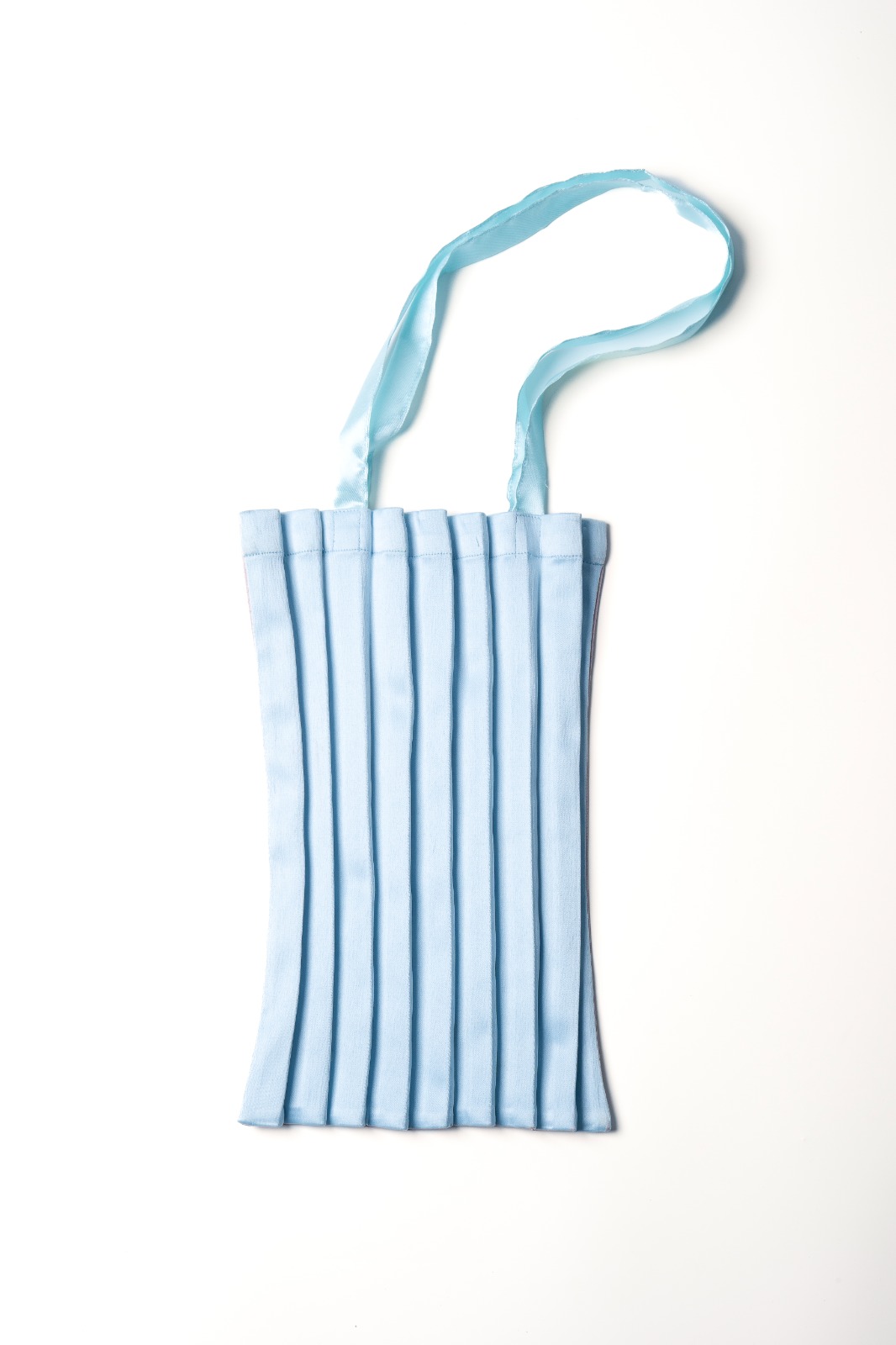 Elafonisi Sea - Pink and Light Blue Pleated Tote Bag image 2